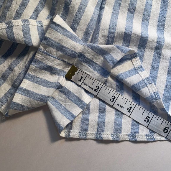 NEW! LF e-lady | Chambray Blue & White Stripe Strappy Open Back Romper 8 - Picture 11 of 12